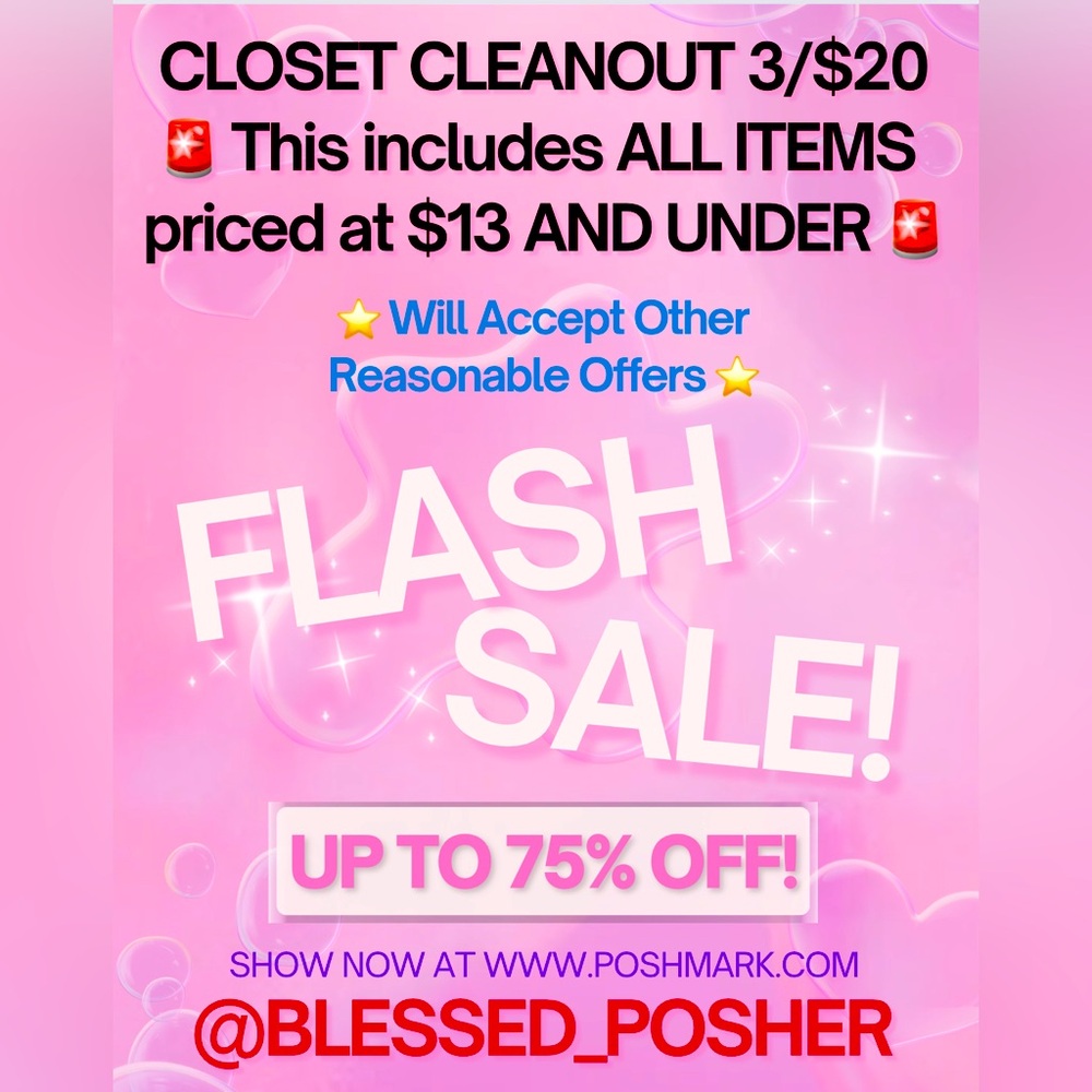 BUY 3 ITEMS $13 AND UNDER FOR $20! And I am accepting ALL reasonable offers! 💖